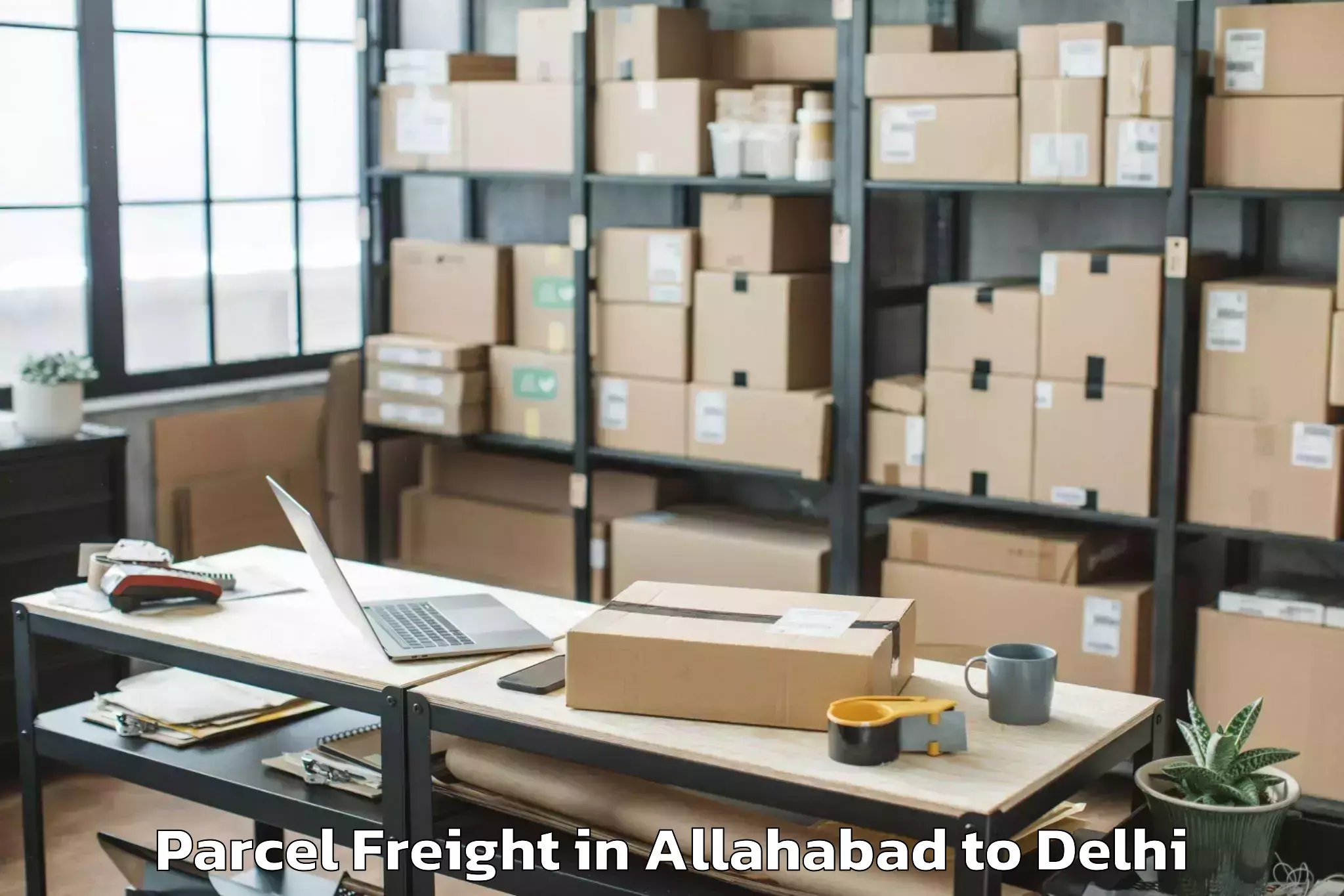 Book Allahabad to Seema Puri Parcel Freight Online